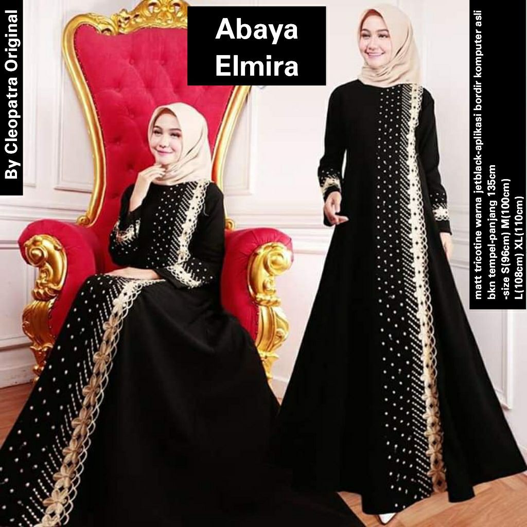  Baju  Muslim Abaya  Bordir  Gamis Maxi Dress Arab Saudi 