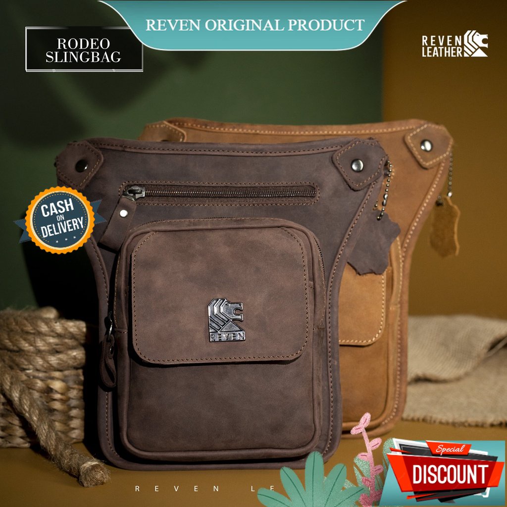 REVEN LEATHER Tas Slingbag Pria  Rodeo
