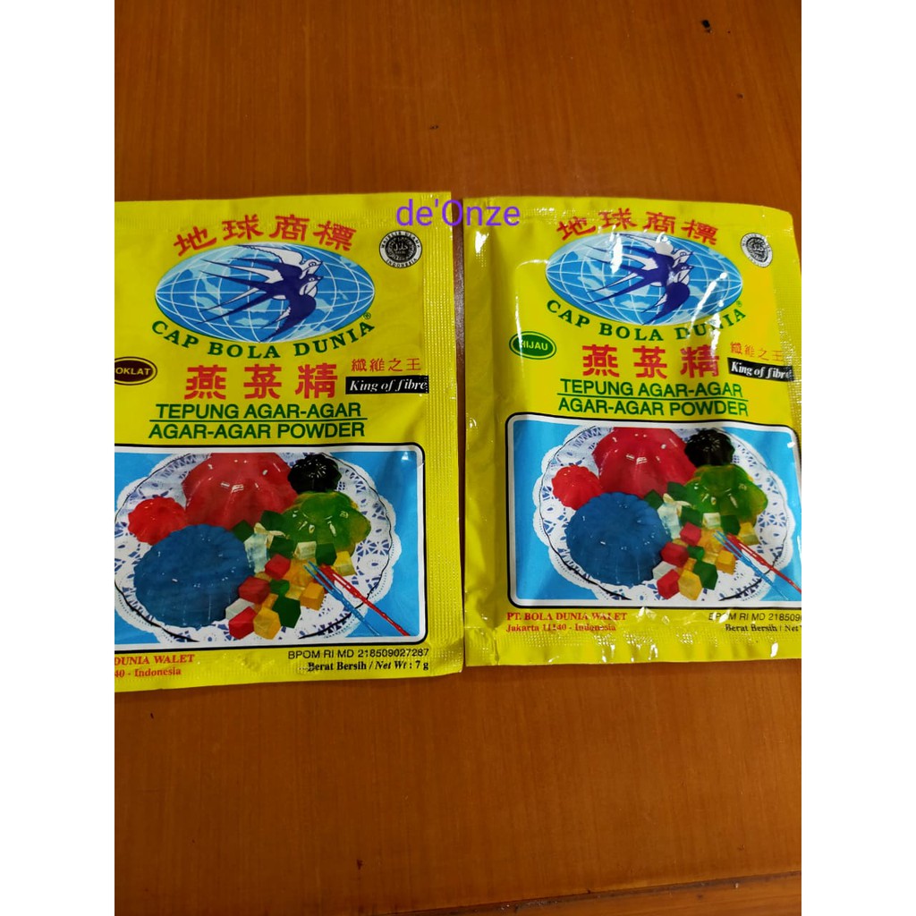 

Tepung Agar-agar Bola Dunia Hijau & Coklat 7gr