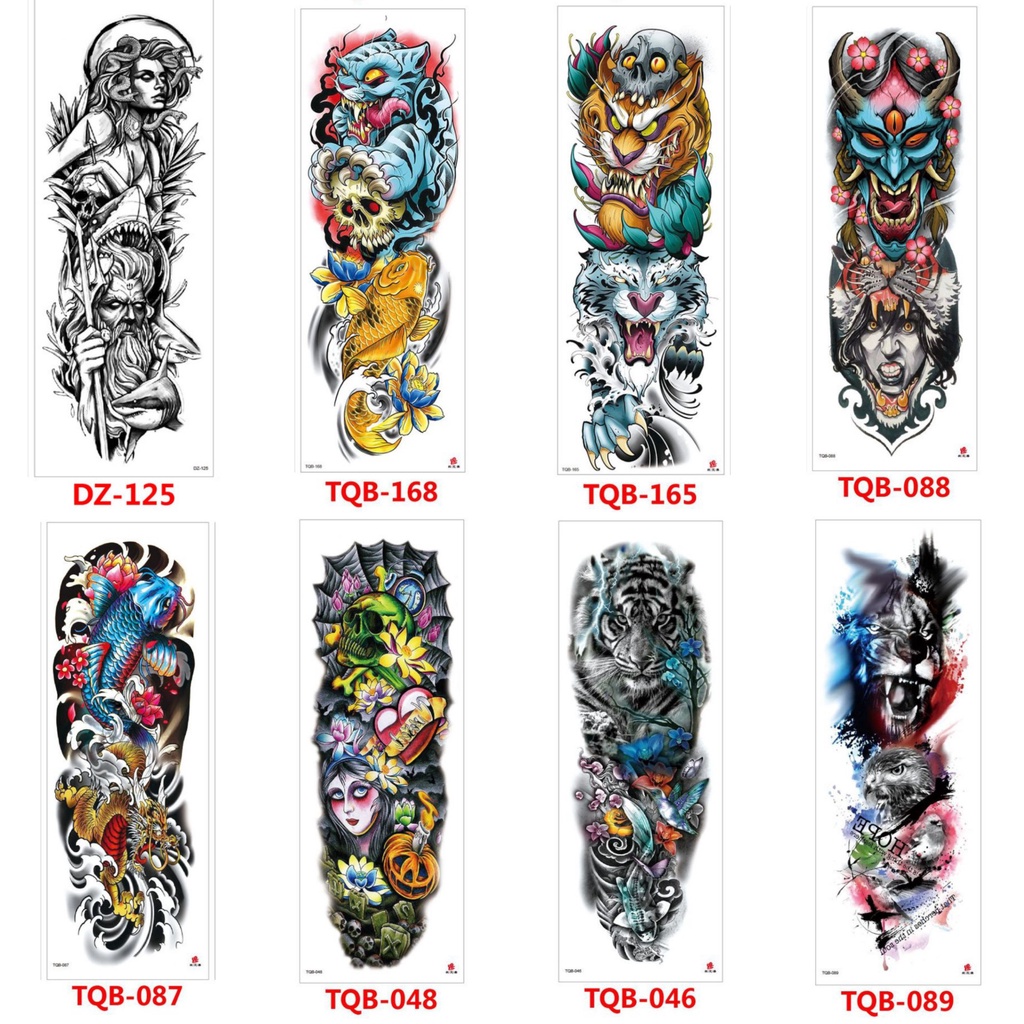 Grosir Stiker Tato / Tato Temporer 17x48cm Motif Aesthetic Tatto Temporary Tato Halal Tato air Berbagai motif perempuan jepang kartu poker