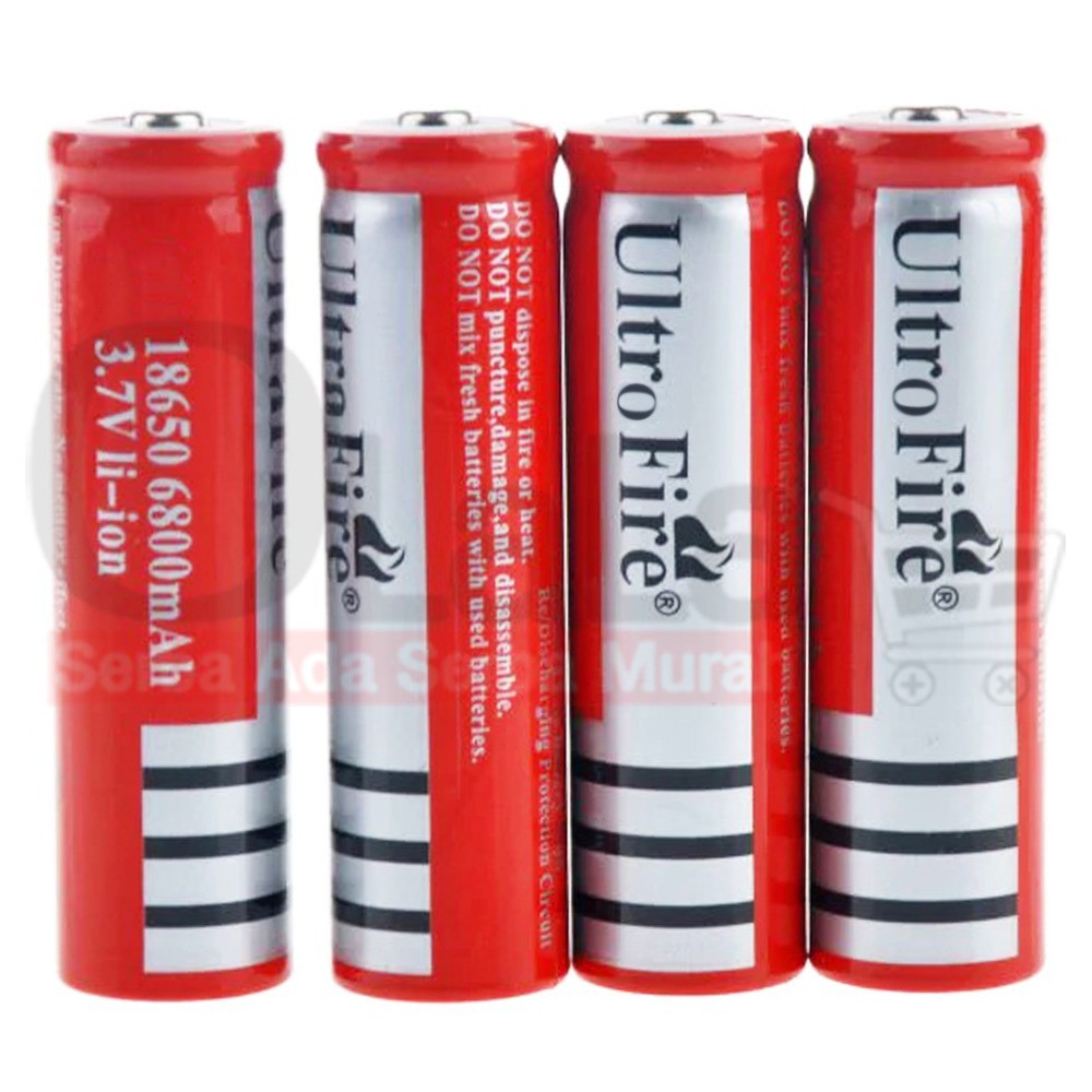 SWAT/BATERAI POLICE/BATERAI MERAH ULTRA FIRE 18650 6800mAh