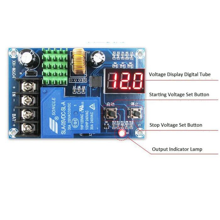 Kontroller Cas Baterai Solar Charge Controller Battery 6-60v XH-M604