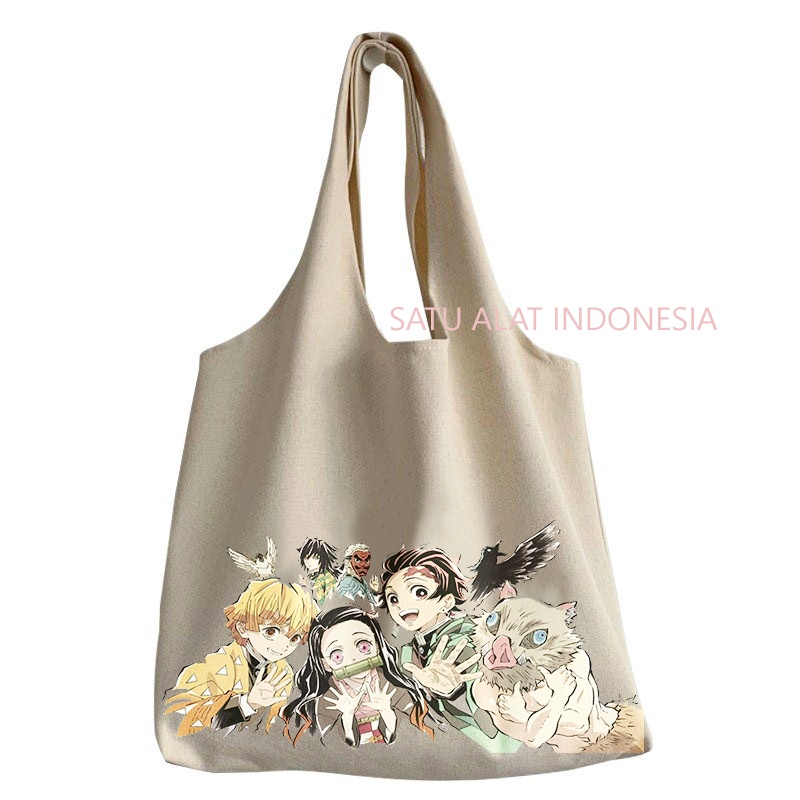 BLACK CANVAS  ANIME TOTEBAG 3.0 BESAR 100% CANVAS ORIGINAL