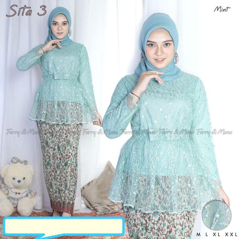 Set Tunik  tulle Modern  Baju Pesta Kutu Baru