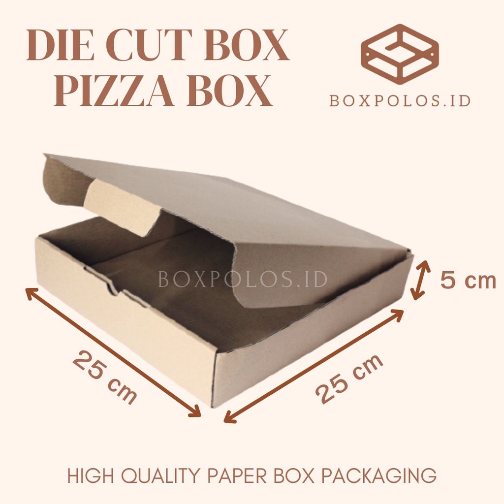 Kardus ukuran 25x25x7 | Box Pizza | Box Polos | Box Die Cut | Corrugated Box