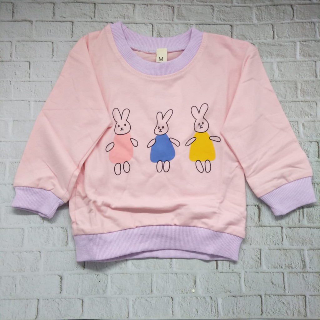 Sweater / Baju anak perempuan lucu murah usia 1-4 thn 100% import kualitas premium gambar 3 RABBIT SWTR01