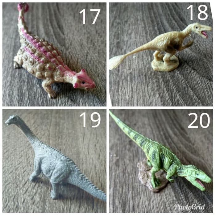 Figure Miniatur Mainan Dinosaurus MD Velociraptor Apatosaurus Ankylosaurus Giganotosaurus