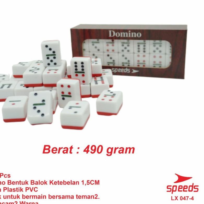 ✸ BATU DOMINO PLASTIK TEBAL + BOX KAYU ORIGINAL SPEEDS ✯
