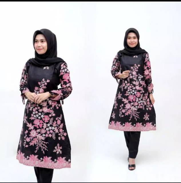 BAJU ATASAN TUNIK BATIK DEWASA BAHAN KATUN STRETCH JUMBO