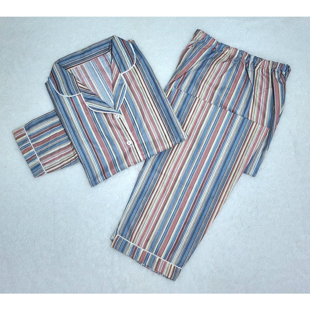 Piyama Baju Tidur Wanita Motif Candy Salur / Pajamas Dewasa Cewek abg Kekinian