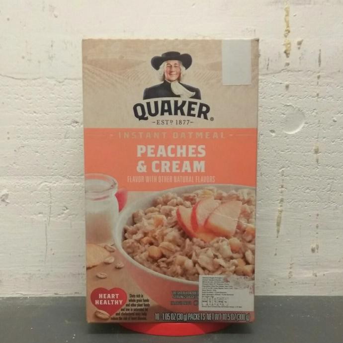 

(COD) Quaker instant oatmeal peach&cream 300gr