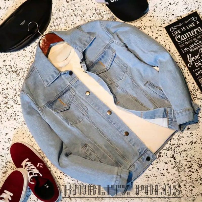 CUCI GUDANG!!!JAKET JEANS POLOS PRIA-JEANS DENIM-JEANS COWOK-JAKET JEANS GAMBAR