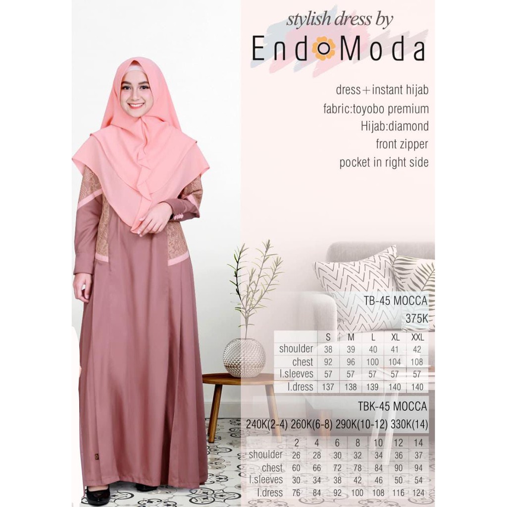 Gamis Terbaru Adem Bagus Nyaman dan Keren Endomoda TB45
