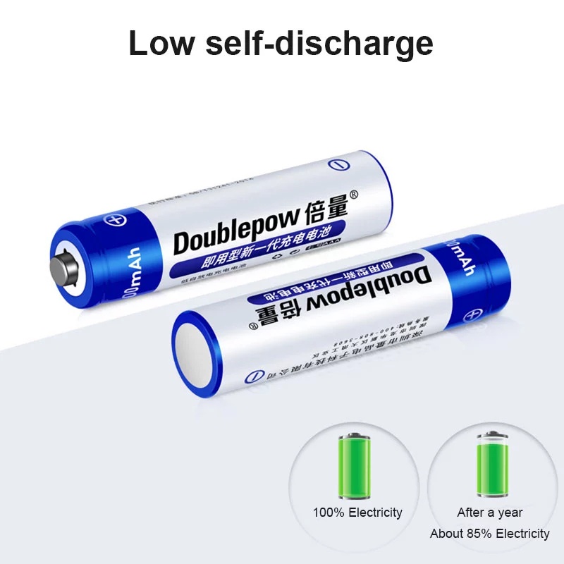 DOUBLEPOW Baterai Battery AA dapat 2pcs battre 2A Cas ulang recharge batre batrai A A 2A A2 1.2V 1,2V Volt 1,2 1.2 Batu Baterai AA Rechargeable NiMH 800mAh High performance AA 800 mah rechargeable NI-MH battery 1.2V AA battery for Toy thermometer mouse