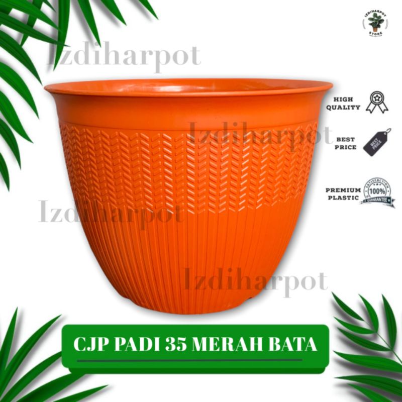 pot bunga tanaman cjp padi 35cm merah bata - CJP PADI 35 MERAH BATA