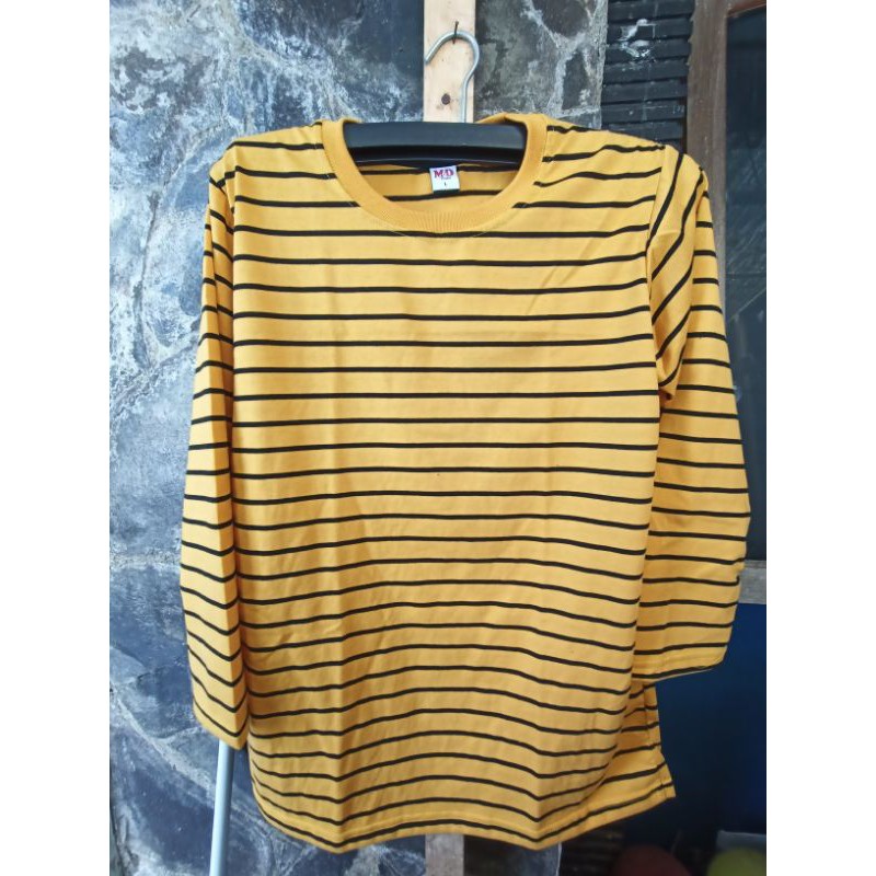 Kaos stripe Kuning hitam kecil lengan panjang