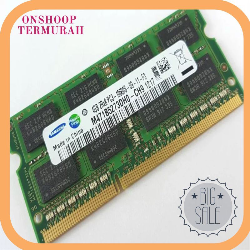 Termurah Ram Laptop Samsung SODIMM 4GB DDR3L DDR3-1333 4G Sodim Terlaris