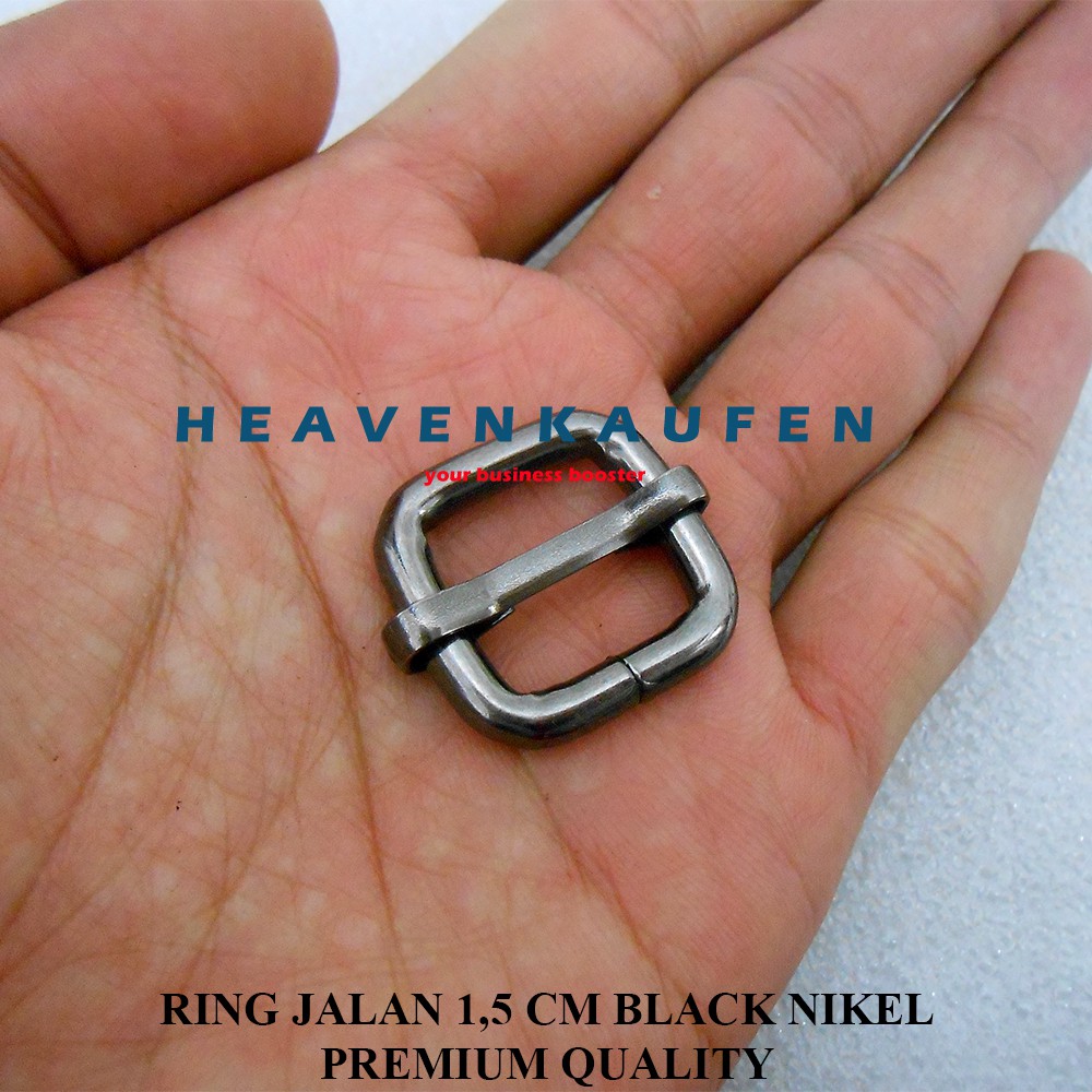 Ring Jalan / Gesper Jalan 1,5 cm Black Nikel Tebal 3,5 mm Premium Quality