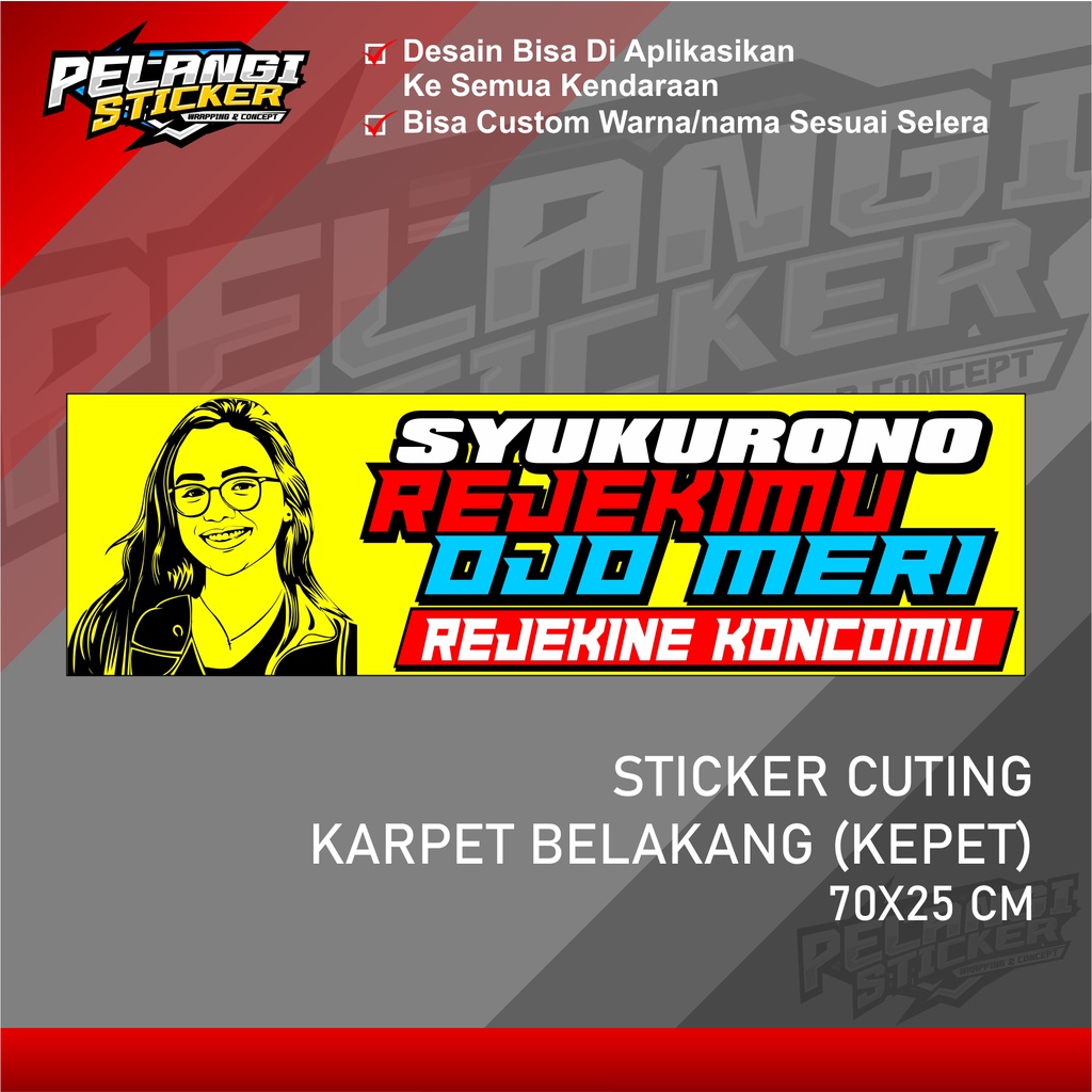 Stiker Karpet Belakang Truk Stiker Kepet Karpet Belakang Stiker Variasi Truck 24 truk 70x25cm printi