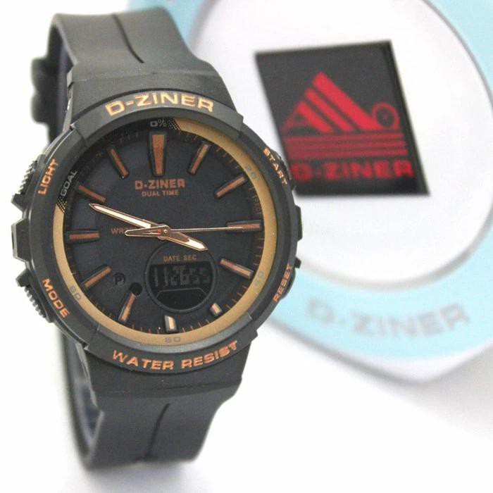 PA JAM TANGAN SPORT DUAL-TIME D-ZINER DZINER DZ-8242 ORIGINAL WATER RESSIST MURAH