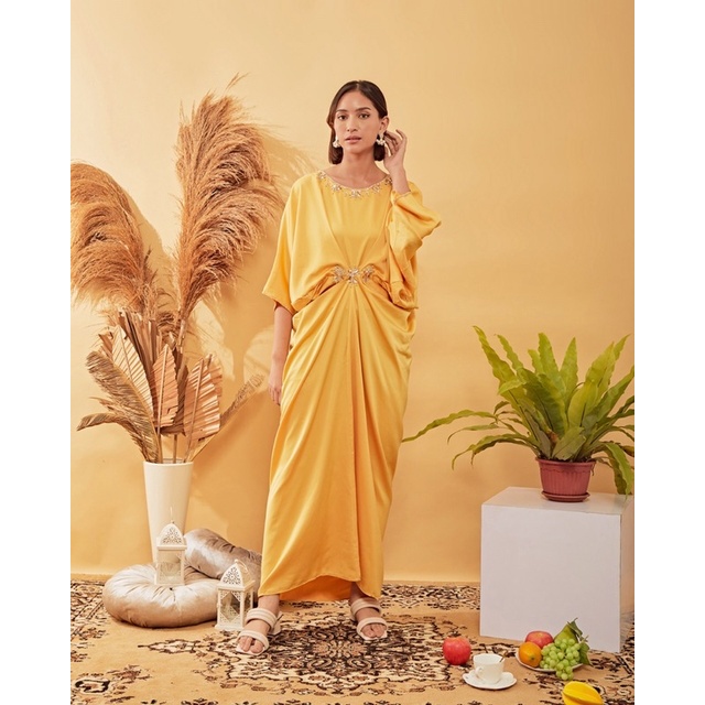 Amirah Kaftan Satin Silk Maxmara Gamis Lebaran