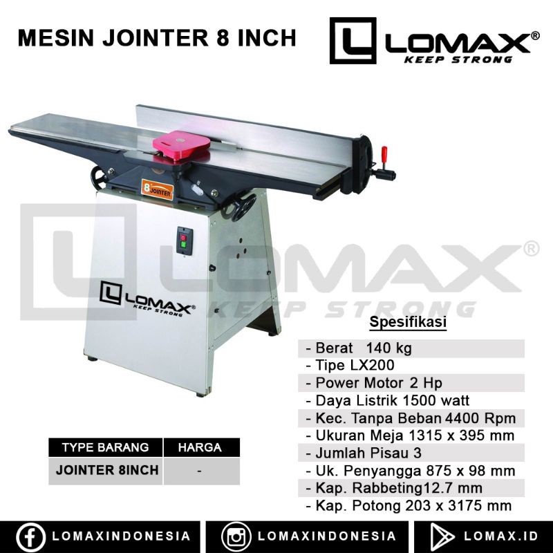 big sale Wood Jointer 8inch Alat Perkayuan Mesin Jointer 8 inch