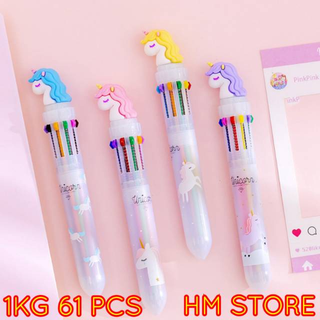 

Multi Color 10 Color Pen Unicorn Pena Impor Pena Multi Warna 10 Warna Unicorn Murah Imut Lucu