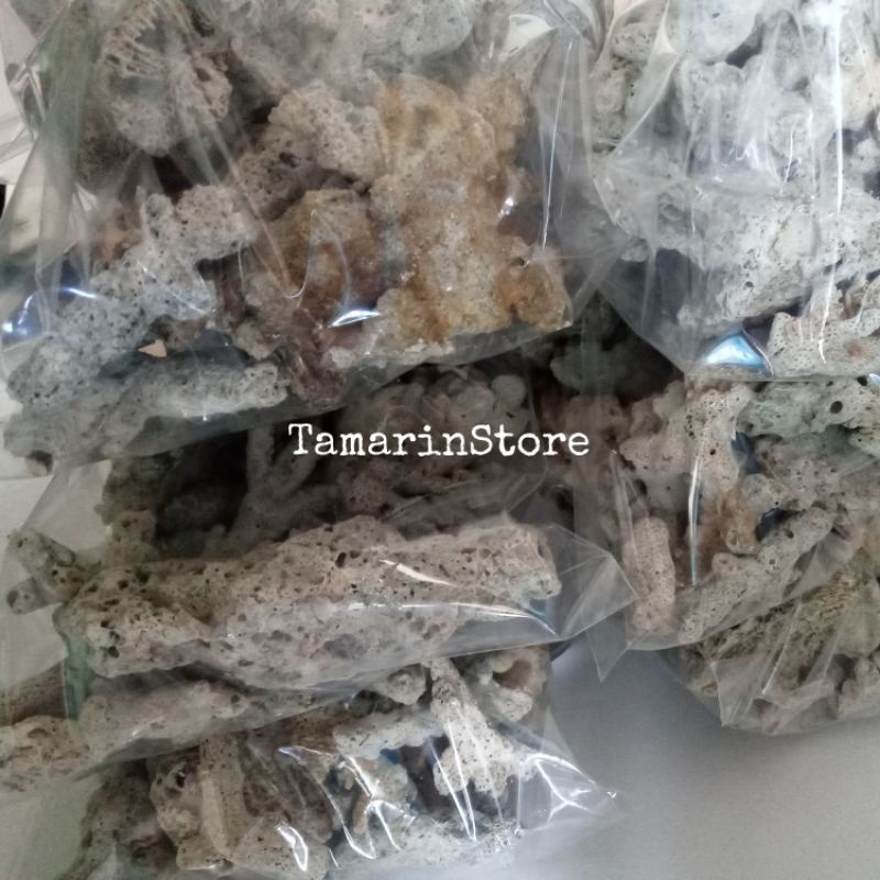 Batu Karang Laut Hias Aquascape / Batu Karang Jahe Media Filter Aquarium 1 Kg