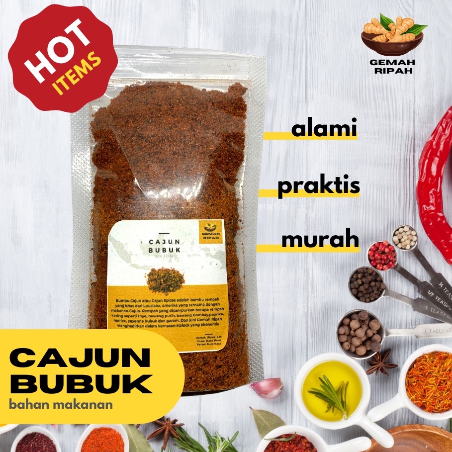 

Bubuk Cajun Spice Mix Penyedap Rasa Seasoning Powder Cabe Korea Bumbu Instan Rempah Kering Non MSG Bahan Makanan Mexican Spices