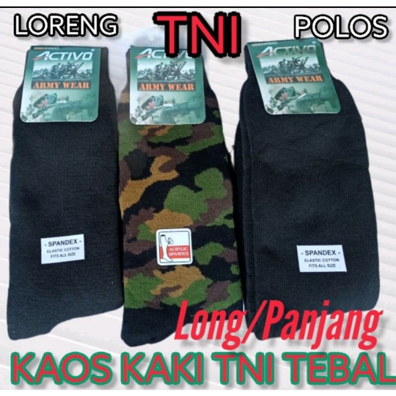 Kaos Kaki TNI Tebal/Kaos Kaki Polos TNI/Kaos Kaki LORENG TNI/Kaos Kaki Tebal/Kaos Kaki ABRI