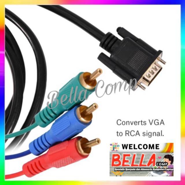 Kabel VGA To RCA 1.5M Cable VGA to AV Audio Video Jack Male 1.5M