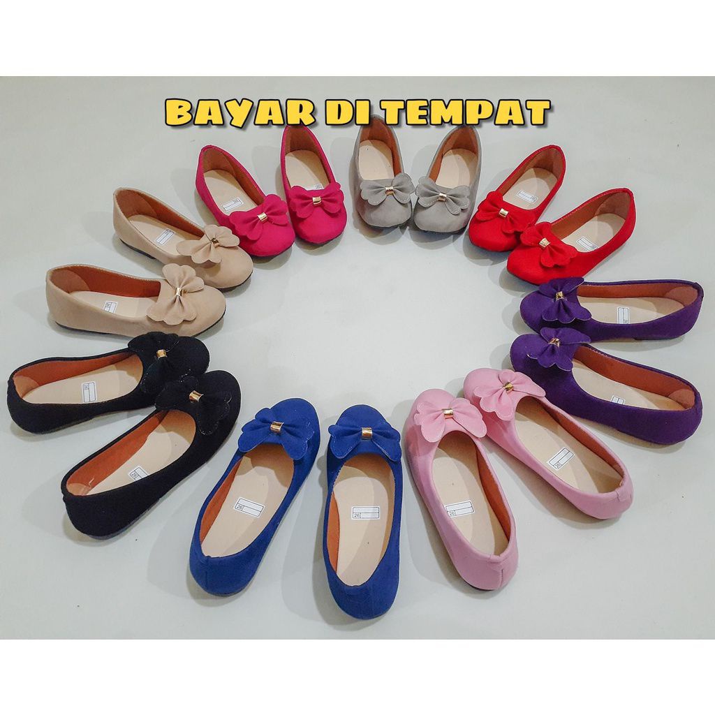 N.D.A Sepatu Balet Flatshoes Pita Mutiara Anak