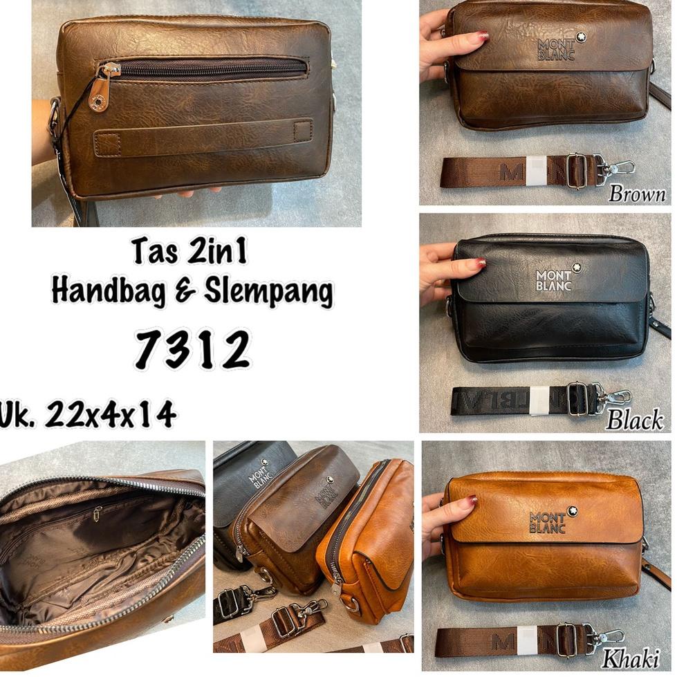 GREAT SALES 9730 Tas pria clutch/slempang montblanc 2in1 import premium ニ