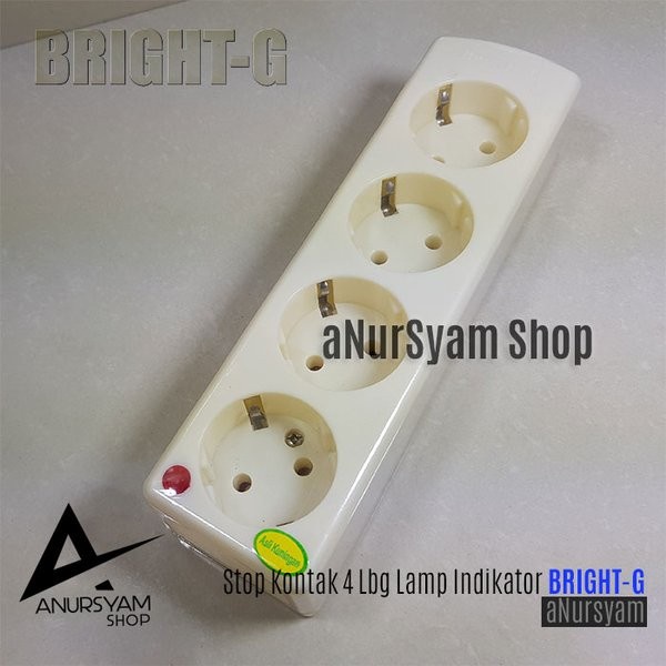 Stop Kontak 4 Lubang Merk Bright G 814 Warna Cream