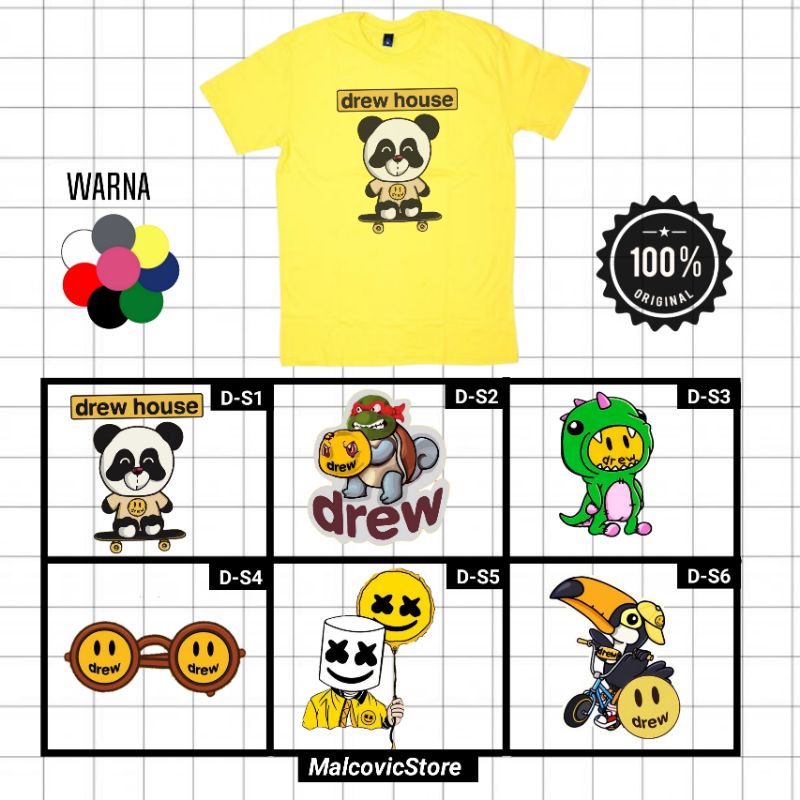 Kaos T-shirt Distro Anak Drew House Justin Bieber/Baju Anak Drew House Justin Bieber/Kaos Drew House