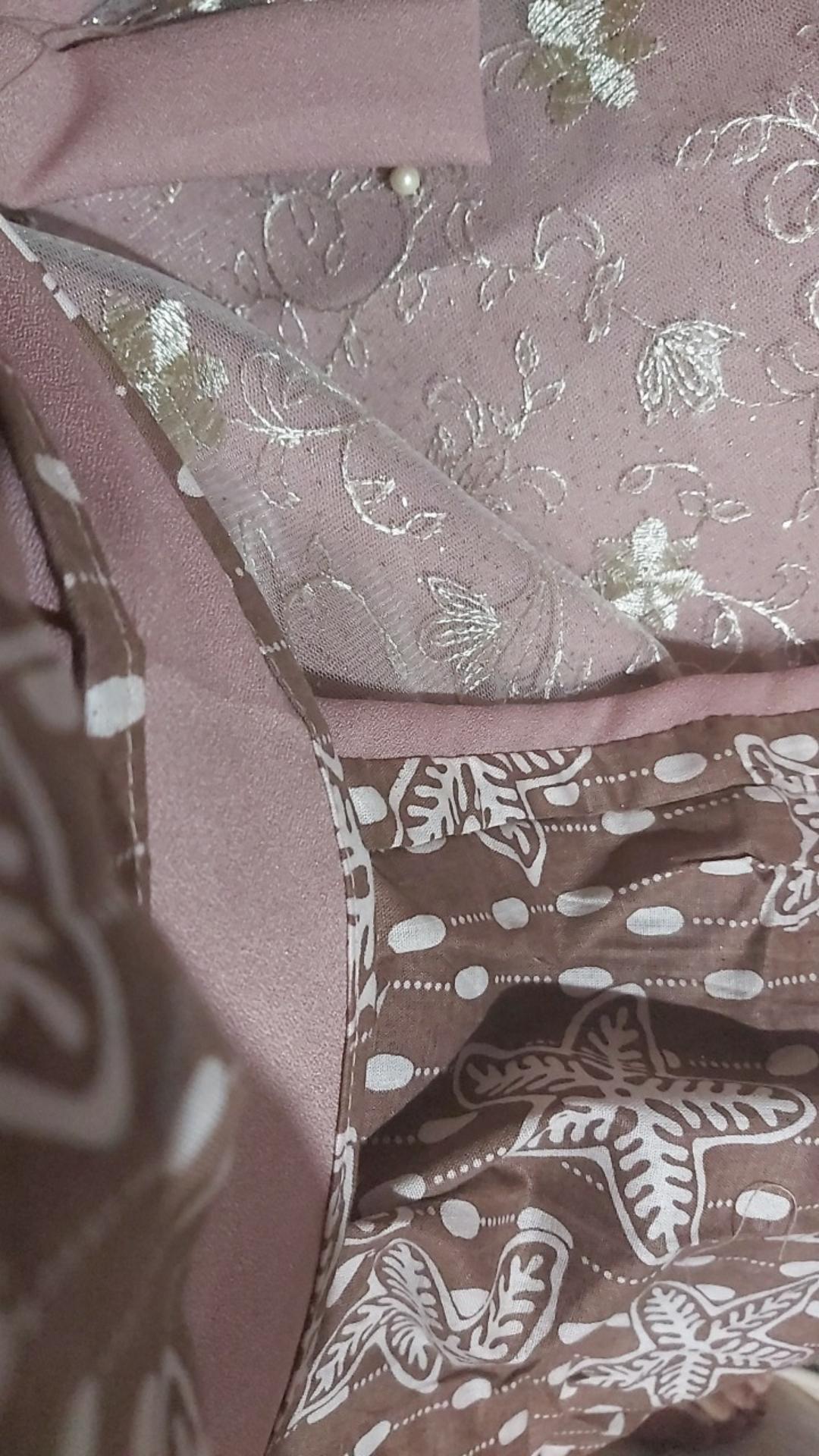 Atasan Batik Wanita Modern Blouse Batik Wanita Kombinasi Brokat Tille