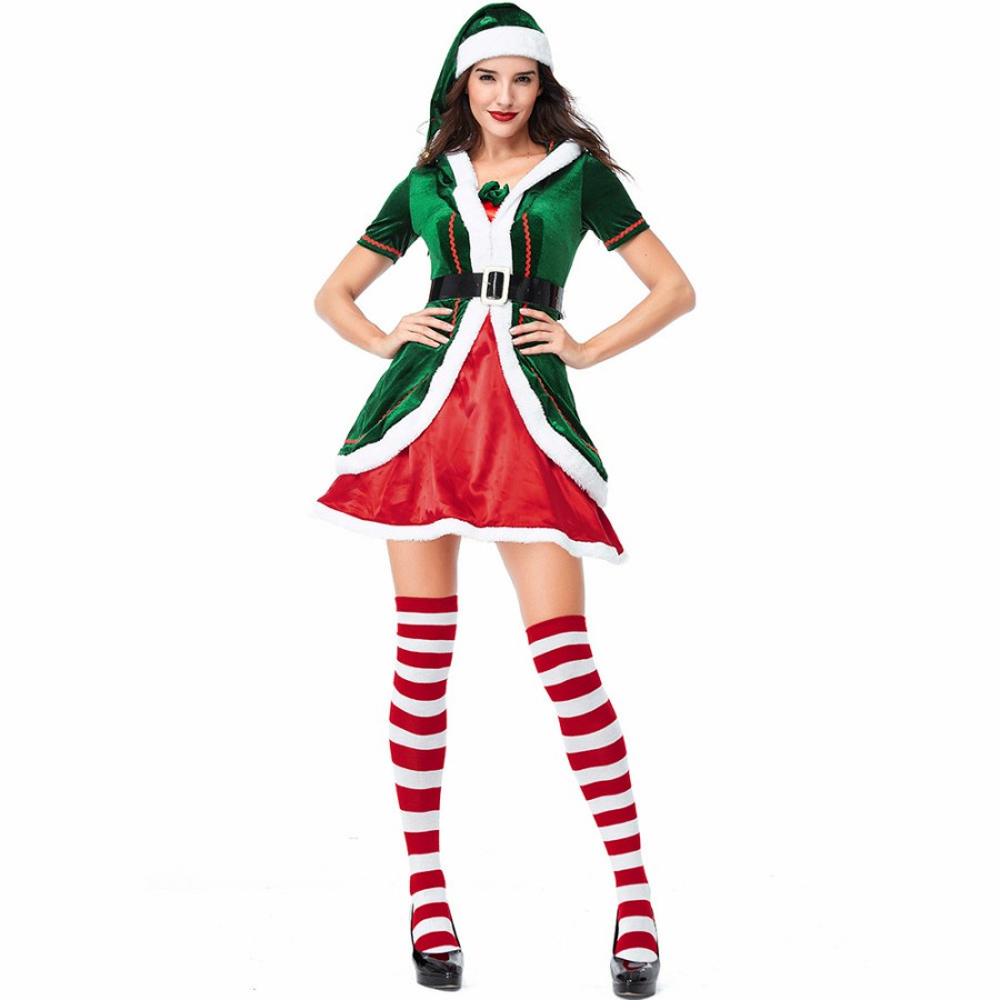 ELF SANTA DRESS costume adult woman Christmas kostum wanita dewasa