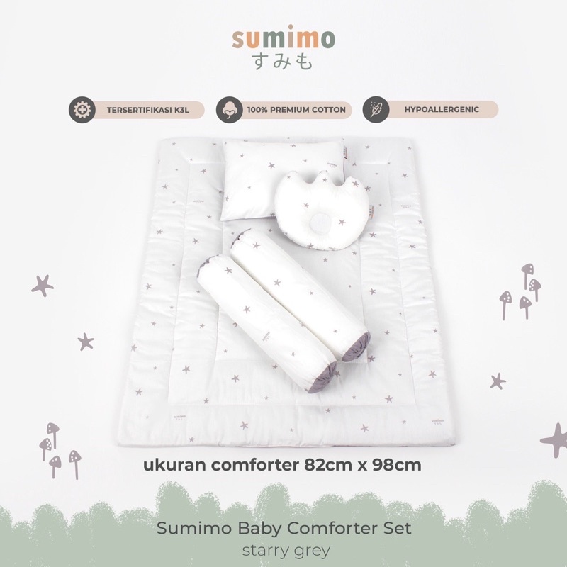 Sumimo BABY COMFERTER SET 82x98cm (Bed Cover + Bantal + Guling Baby Set)