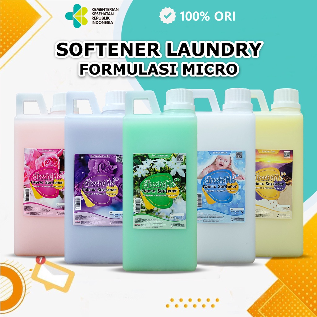 FRESHME Softener Laundry 1 Liter, Pelembut dan Pewangi pakaian Anti bakterial