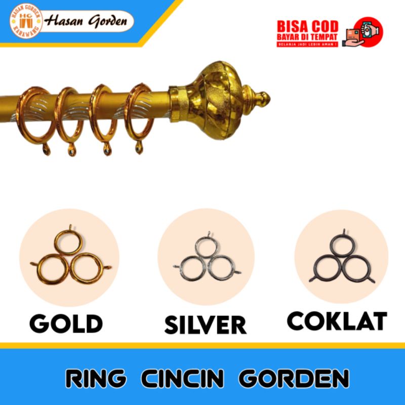 Ring Gorden atau CINCIN cantolan / kaitan soka Besi bulat Plisket