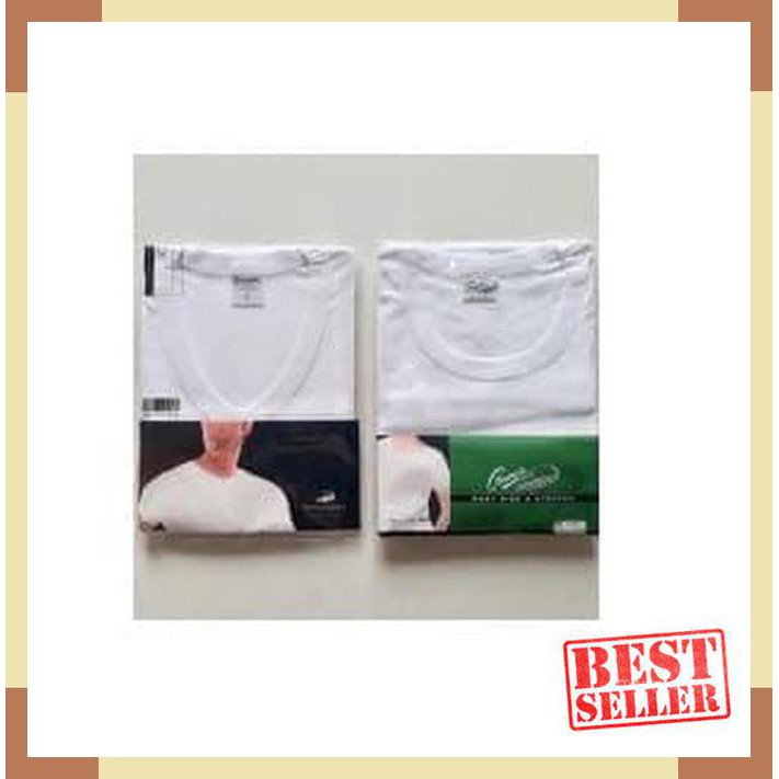 Termurah Kaos dalam Crocodile | kaos oblong pria Putih | O neck V neck - Putih- L - V neck 817