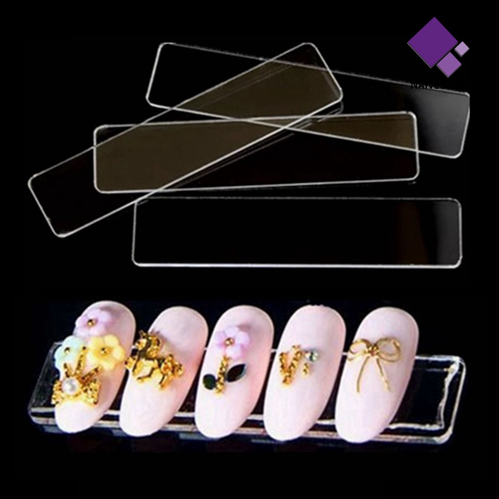 Naiveblue 1 Set Papan Display Kuku Palsu Transparan Untuk Nail Art / Manicure