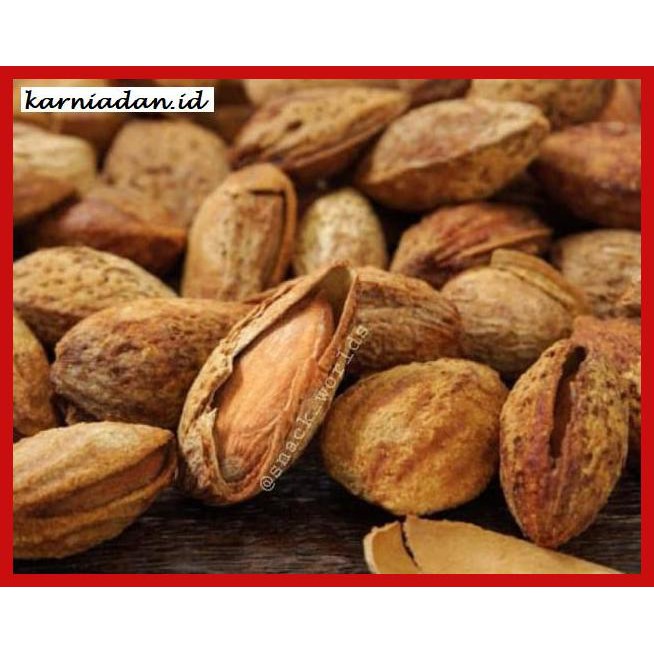 

MAKANAN-RINGAN- 1KG ALMOND ROASTED ( PANGGANG ) USA - CALIFORNIA MURAH BAKAR IN SHELL -BERMACAM-