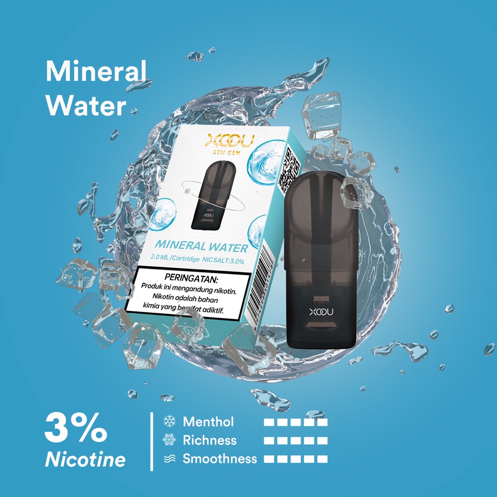 [PNCSID] [RELX COMPATIBLE] XOOU Mint Flavour Pods / Cartridge - Mineral Water