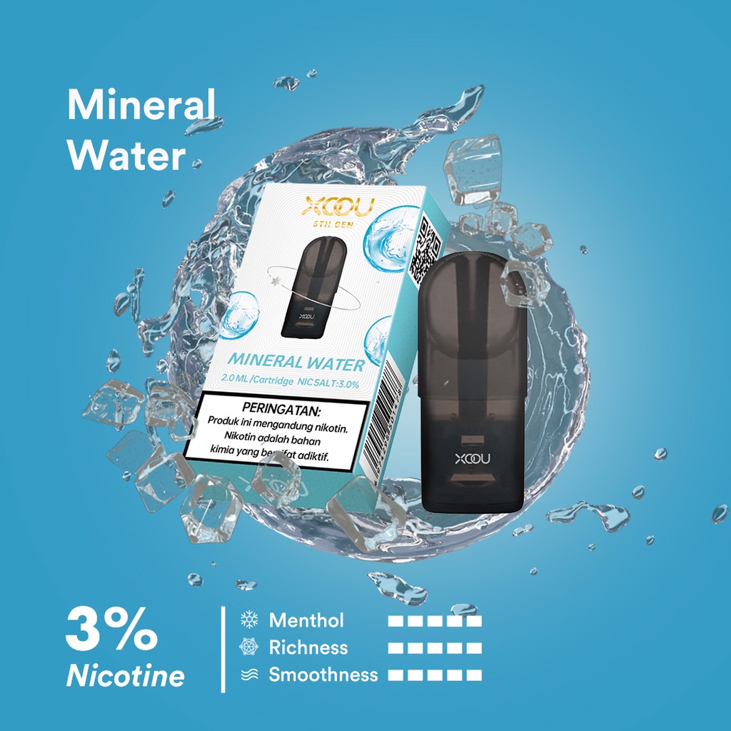 [PNCSID] [RELX COMPATIBLE] XOOU Mint Flavour Pods / Cartridge - Mineral Water