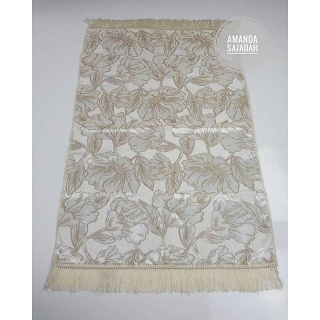 SAJADAH AYDIN KUMAS WHITE GOLD PUTIH GLITTER EMAS MOST RECOMMENDED