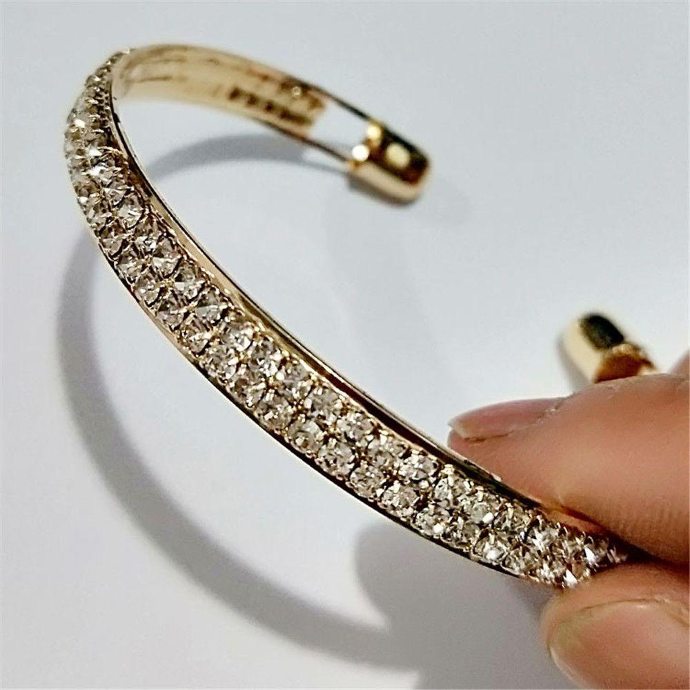 Lily Gelang Bangle Mewah Shiny Fashion Alloy Pembukaan Bangle