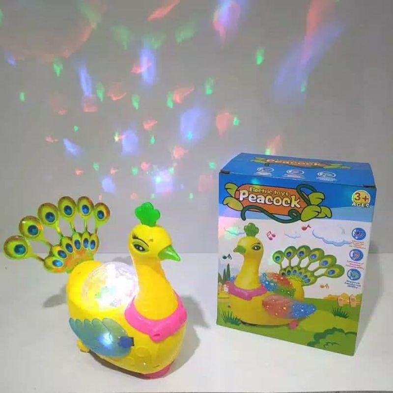 Mainan Anak Burung Merak Bisa Berjalan Ada Lampu Dan Suara Mainan Anak Keren