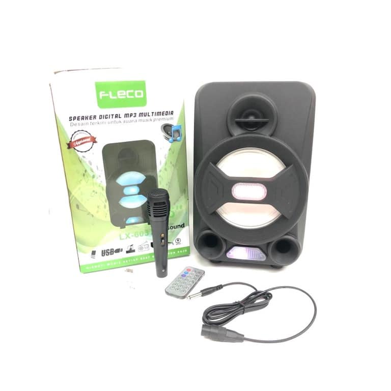 Speaker Bluetooth Karaoke Fleco 6,5 Inch LX 603 Speaker Digital MP3 BONUS REMOTE &amp; MICROPHONE