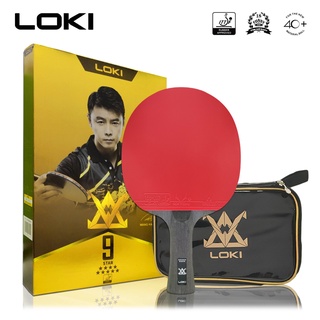 Loki 9 Star Raket Tenis Meja / Ping Pong Profesional Dengan Tas Penyimpanan Attack-Loop Karbon Attack